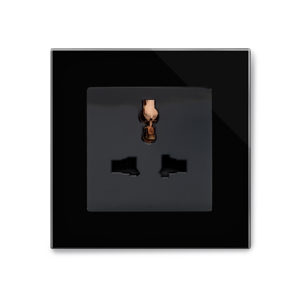 Crystal PG Multifunction Plug Socket Black RetroTouch Designer Light